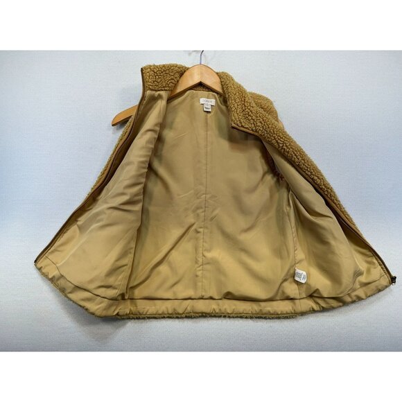 J. Crew Womens Sherpa Fleece Vest XXS Tan Cozy Outerwear - Picture 4 of 10